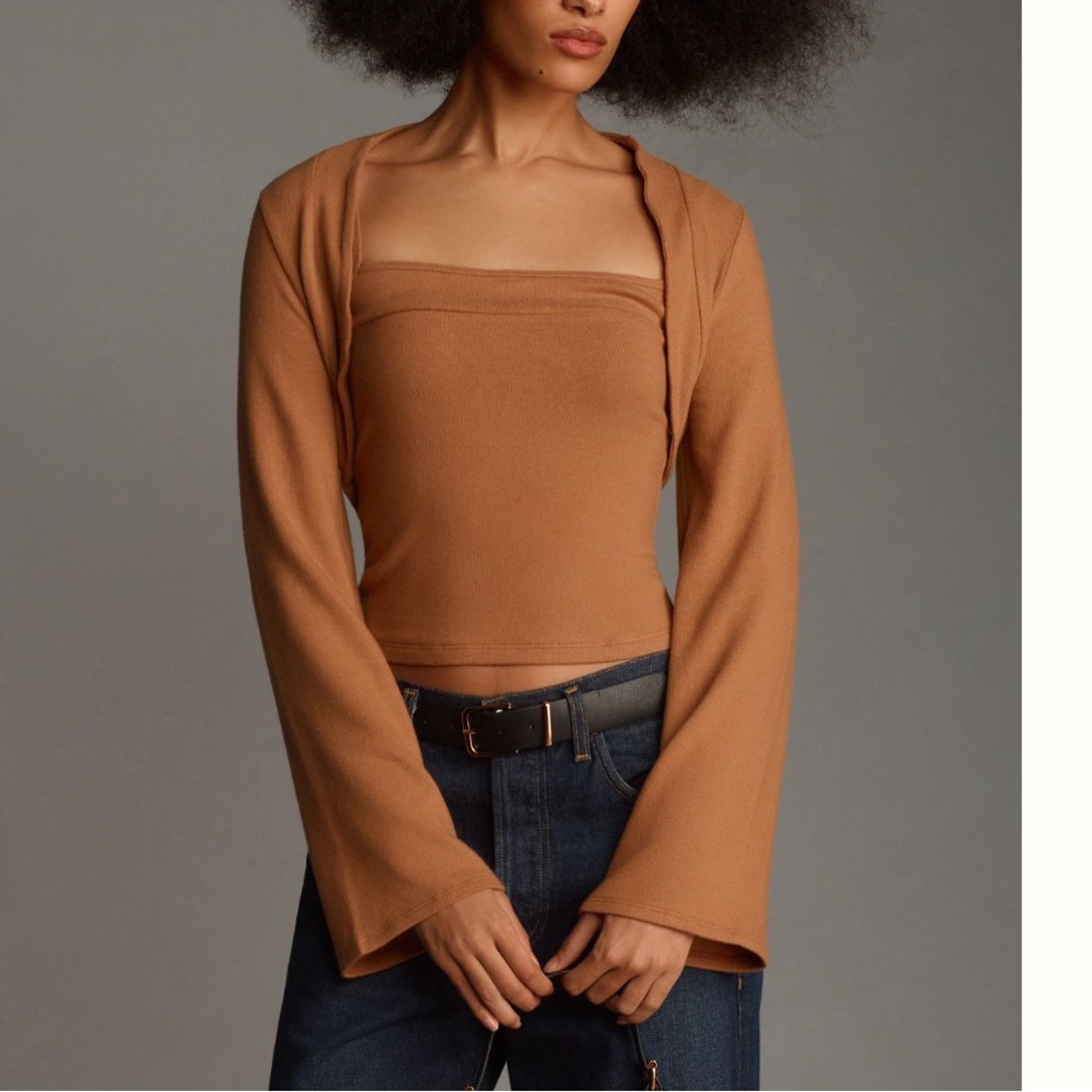 Reformation Tan Crop Top with Elegant Design